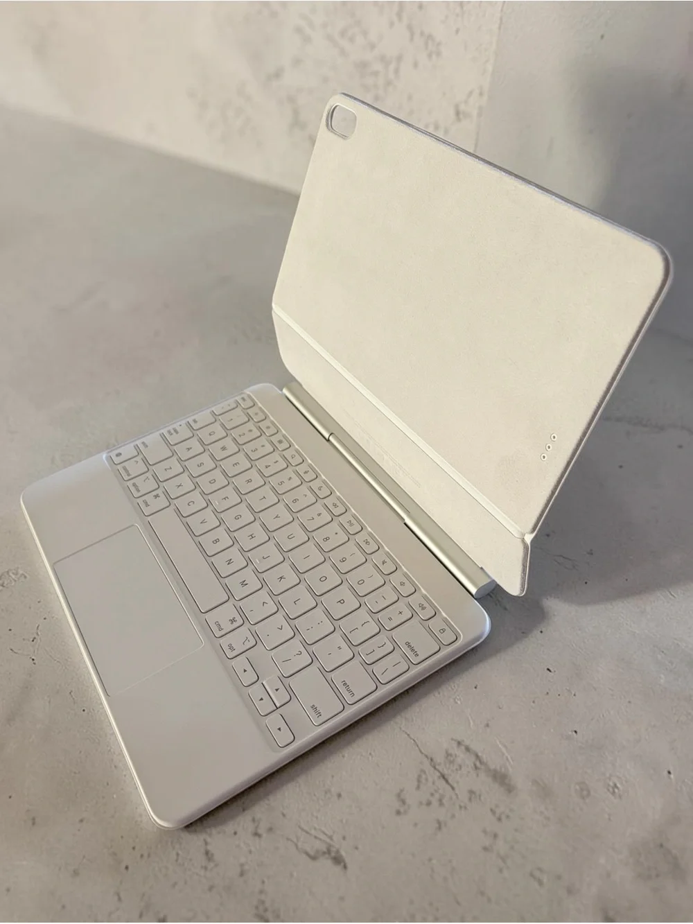 Apple Tablet with Gray Foldable Smart Cover
